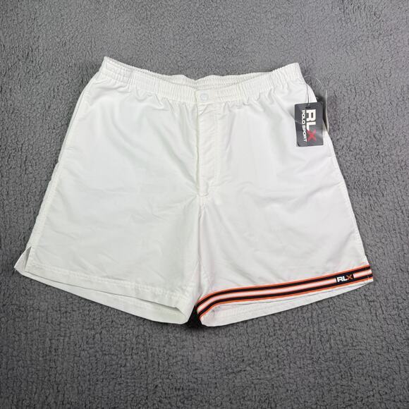 Vintage RLX Polo Sport Tennis Shorts Mens Large White 7" Ralph Lauren NEW - Picture 1 of 10